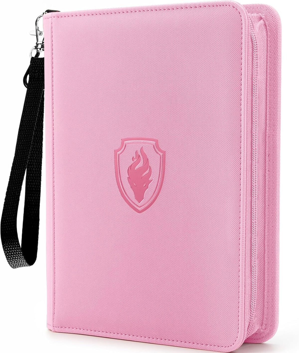 Premium 4 Pocket Zip Card Binder, Trading Card Binder for 320 Cards, Portable PU Card Collection Binder, Collector Card Album Folder for MTG, TCG, Sports Cards, Game Cards (Pink)