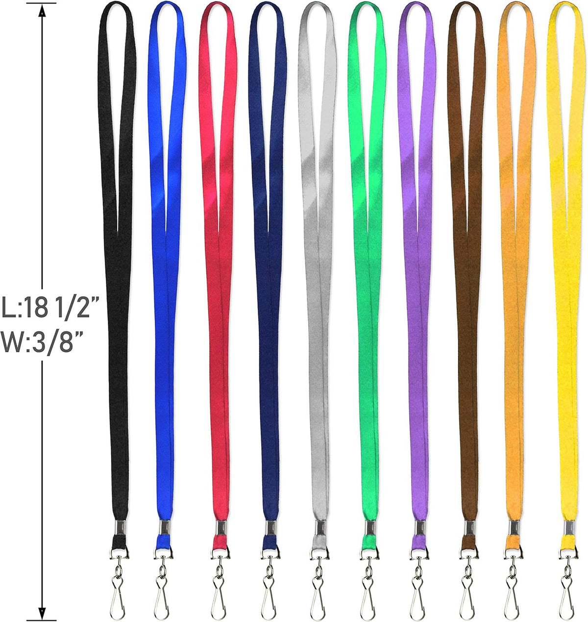 Bulk Lanyards Premium Cruise Lanyard Nylon Badge Lanyards Id Holder Perfect for Office, Kids, Teachers (Black, 50 Pack)