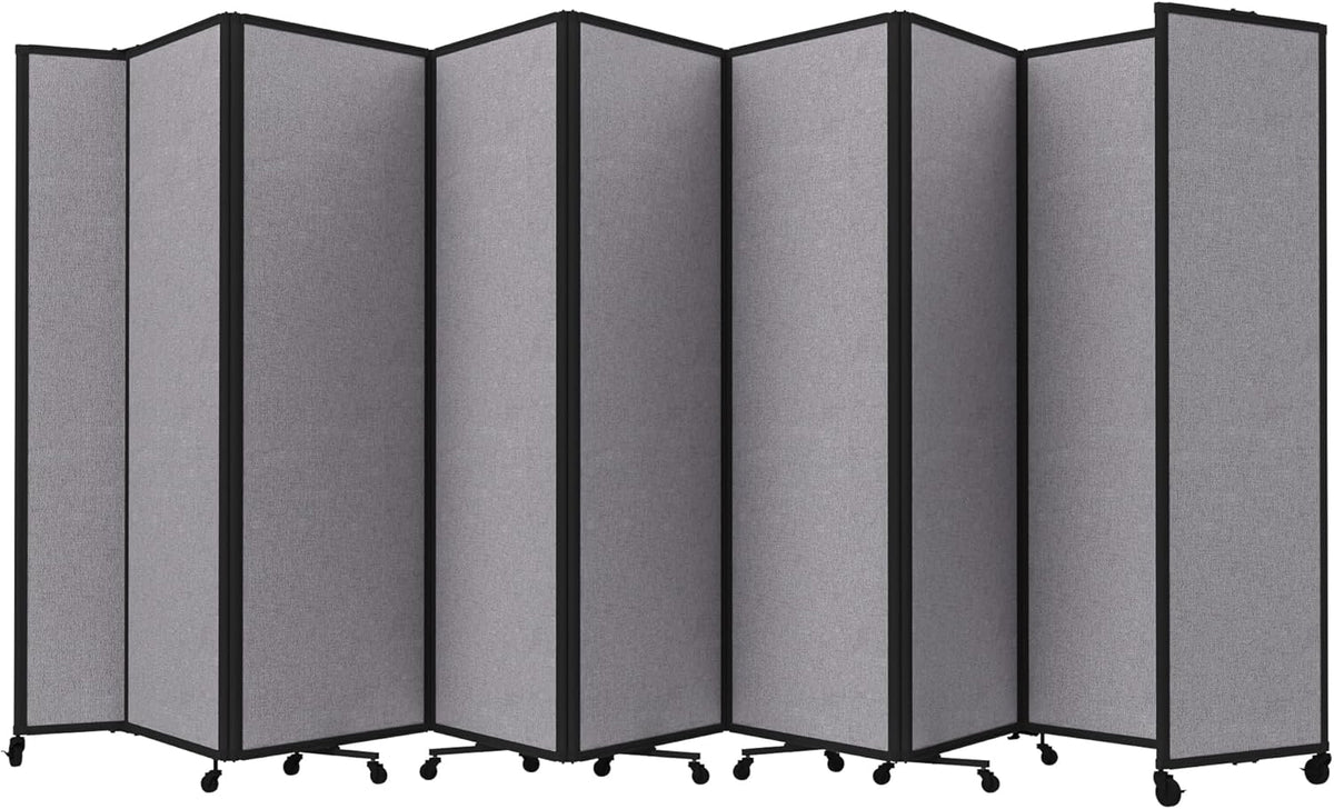 Versare Room Divider 360 Portable Wall Partition | Folding Panels | Large Freestanding Divider | Locking Wheels | Temporary Room Separator