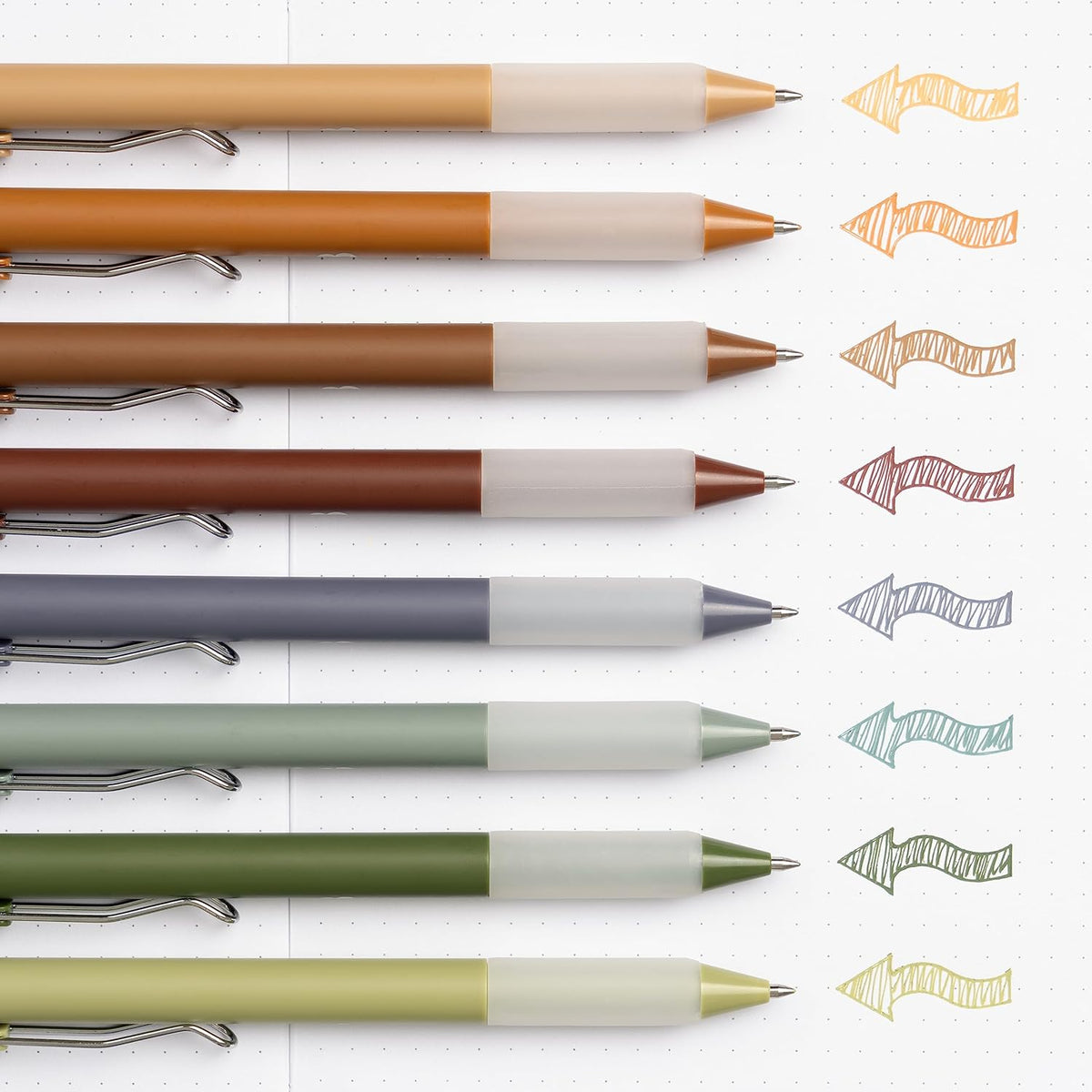 BLIEVE Gel Pens - Earthy, Matte Finish, Smooth Writing, No Bleed - For Journaling, Bible Notes, Drawing - Cute School Supplies, 8 Pack