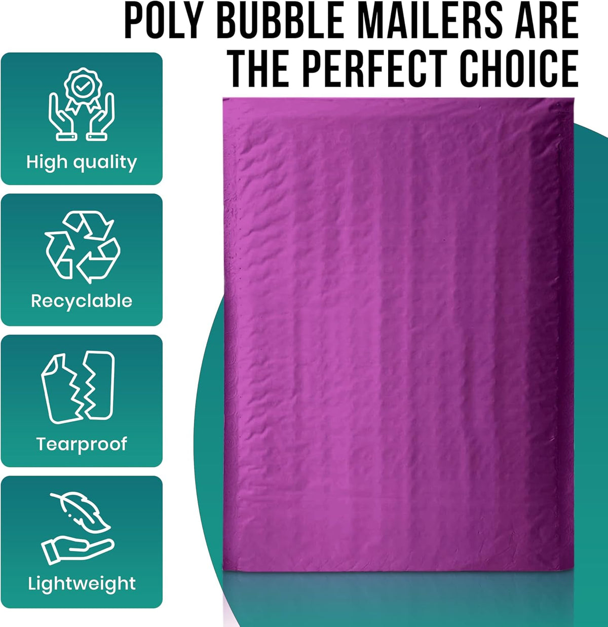 Levex - #0000 4" x 6" [10 Pack] Purple Poly Bubble Mailers, Padded Envelope Mailers, Packing Envelope & Mailing Bags for Shipping