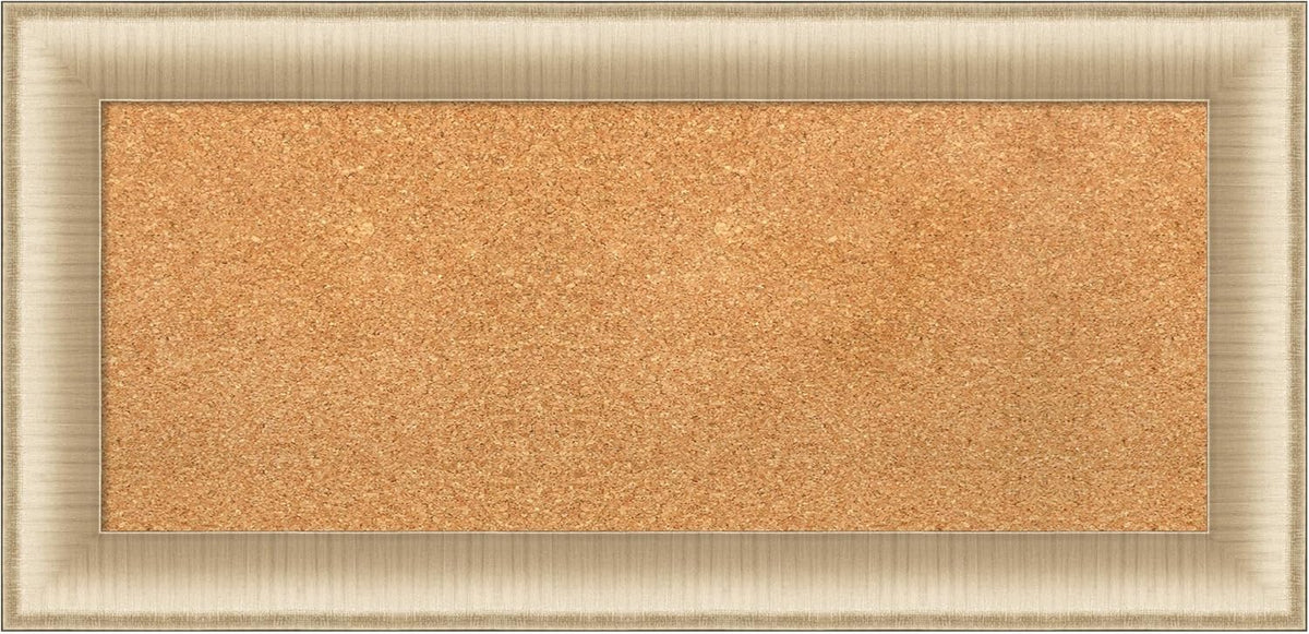 Amanti Art Natural Cork Board for Wall, 17x35 Vision Board with Gold Frame, Medium Corkboard Office Decor for Home Organization, Casual Corkboard Pinboard to Display Items for Home Organization in