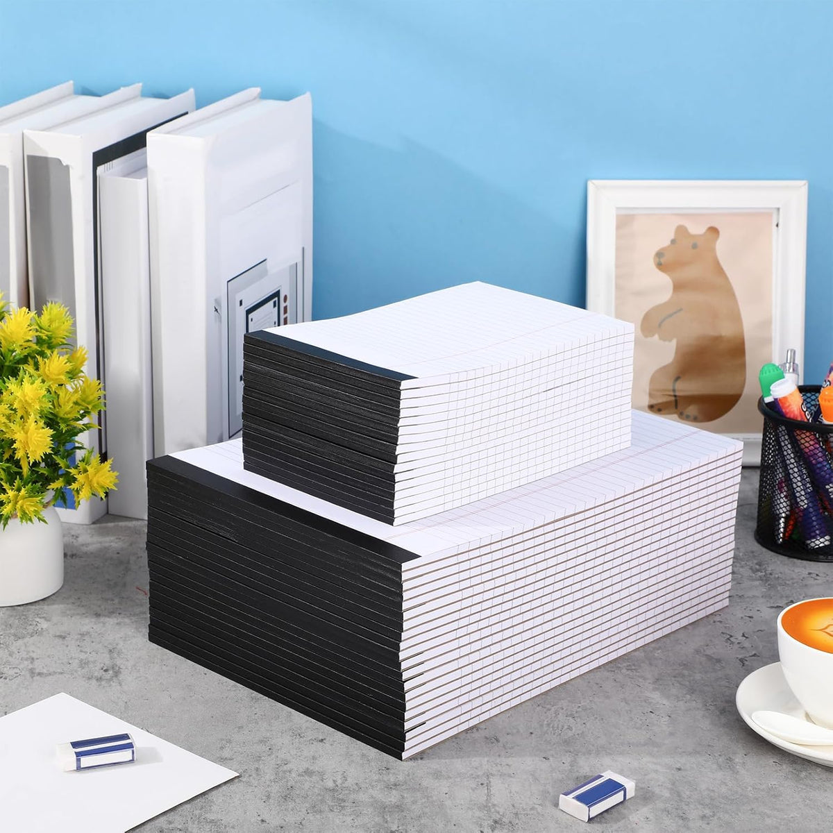 40 Pack Legal Pads Bulk 8.5 x 11 Inch and 5 x 8 Inch Note Pads, 50 Sheet/notepad, Wide Ruled Perforated Writing Notepads for School Students Teachers Office to Do Lists(White)