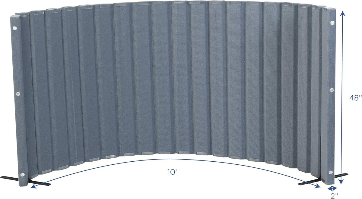 Children’s Factory 48" x 10' Quiet Divider With Sound Dampening Panels, Freestanding Room Divider Wall, Slate Blue (pack of 1)