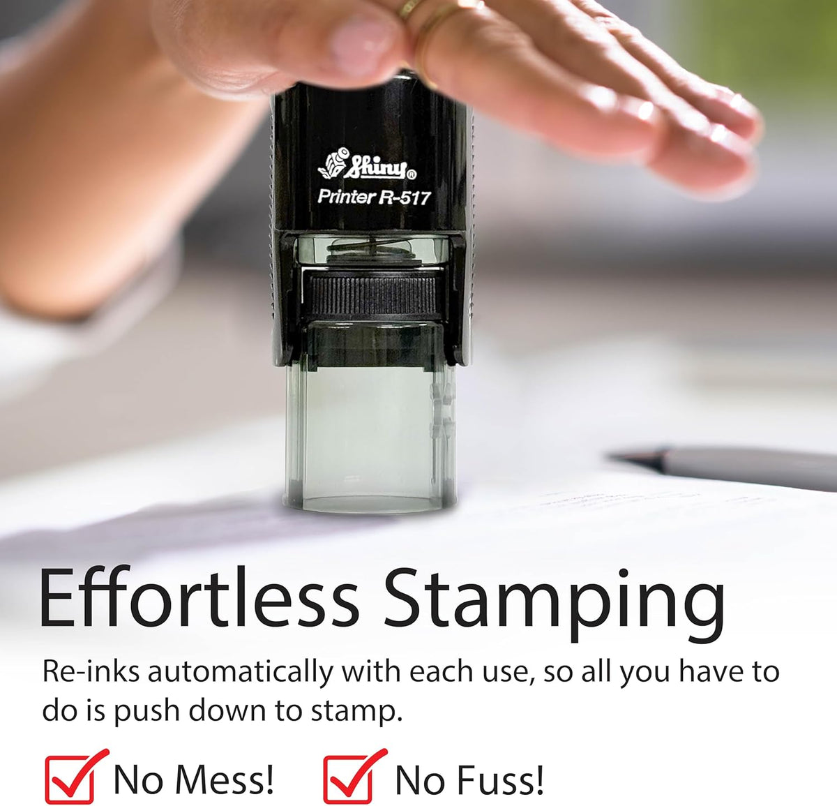 Shiny Superstar Teacher Stamp, Round Self Inking Stamp for Classroom, Red Ink