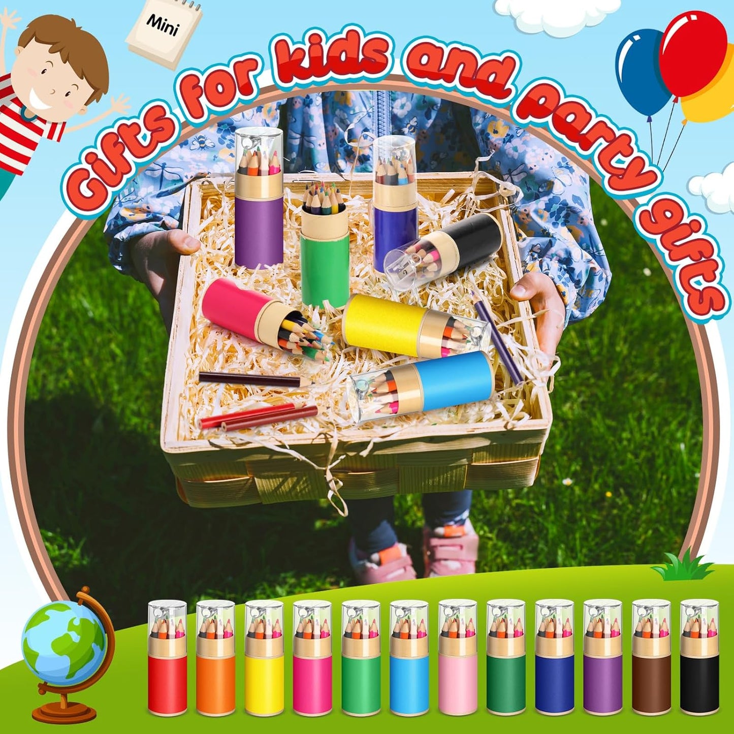60 Sets Mini Drawing Colored Pencils Bulk with Sharpener for Kids 3.5" Small 12 Colors Travel Colored Portable Pencil Set Back to School Gifts for Students Adults Art Painting Classroom