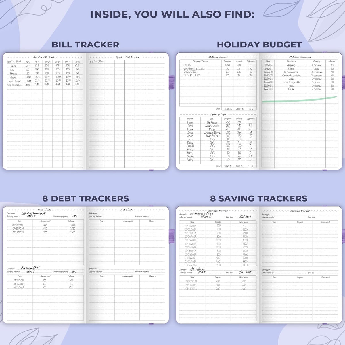 GoGirl Budget Planner – Monthly Financial Planner Organizer Budget Book. Expense Tracker Notebook Journal to Control Money, Compact (Lavender)