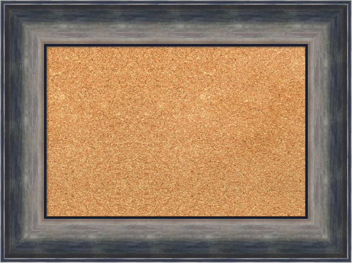 Amanti Art Natural Cork Board for Wall, 18x24 Vision Board with Silver Wood Frame, Small Corkboard Office Decor for Home Organization, Casual Corkboard Pinboard to Display Items for Home Organization