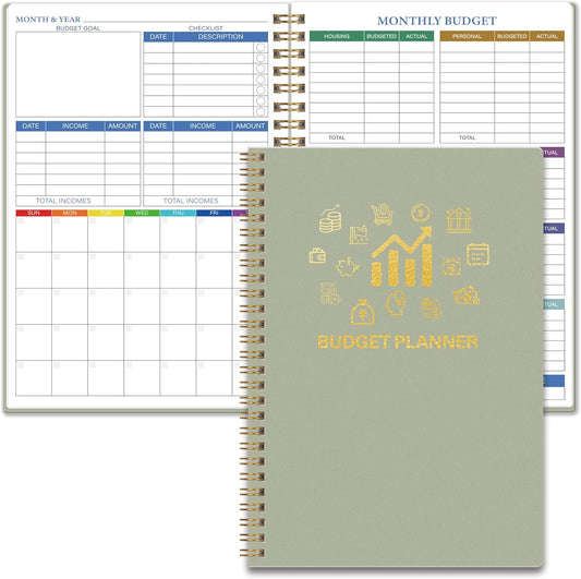 Monthly Budget Planner - 14 Months Undated Financial Planner Organizer Budget Book with Expense and Debt Tracker Notebook to Manage Your Money Effectively, Bill Planner and Organizer
