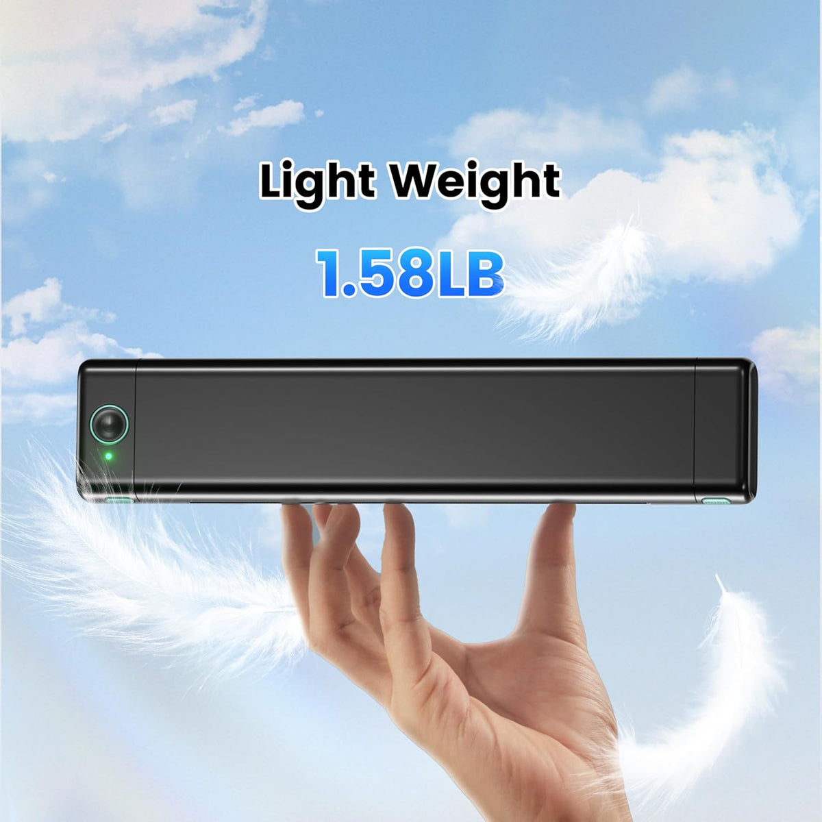 Phomemo M08F Portable Printer Wireless for Travel, Thermal Bluetooth Inkless Printer for 8.5" X 11" Thermal Paper, Compatible with Android iOS Phone Laptop, with Case