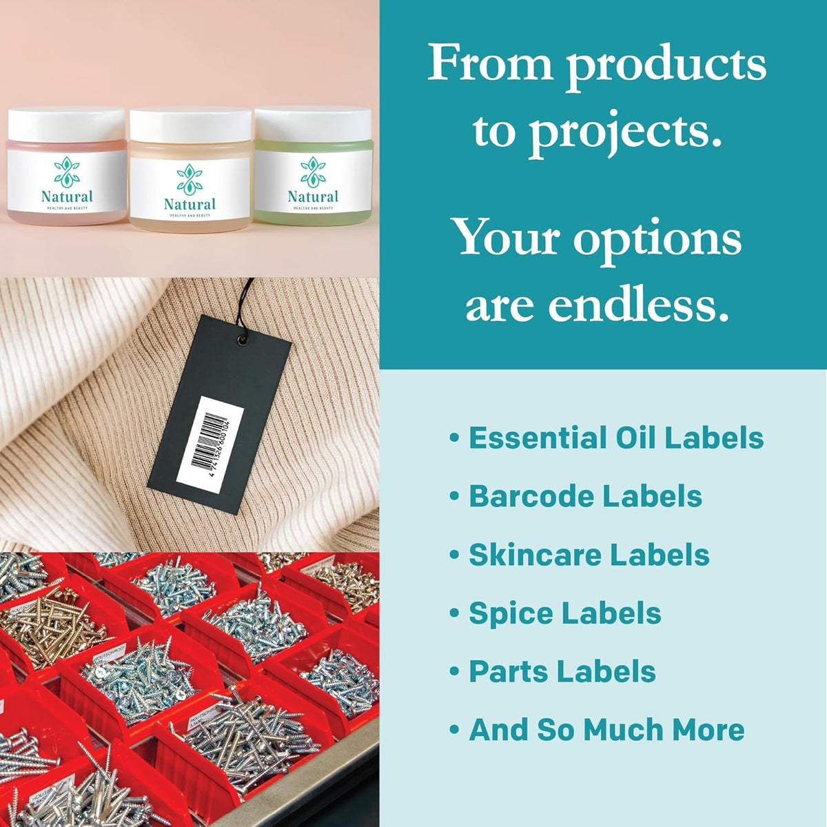 Premium Label Supply White Sticker Barcode Labels – 2" x 1" – Laser/Inkjet Compatible – (40 per Sheet), 100 Sheets – 4000 Total Adhesive Labels