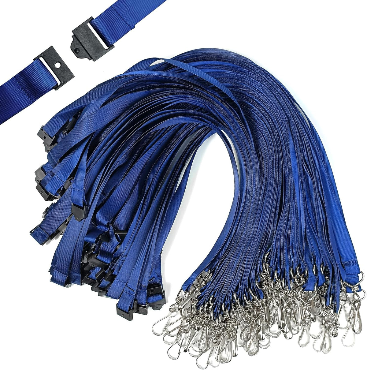 DE Breakaway Lanyards for Id Badges,Teacher Lanyard with with J-Hook Bulk Flat Lanyards for Name tag ID Badges Holder