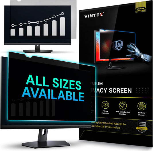 VINTEZ 21.6 Inch 16:10 Privacy Screen for Computer Monitor and Laptop - Anti Glare Protector Film Blue Light Filter Eye Protection - Computer Screen Privacy Shield, [1 Pack]