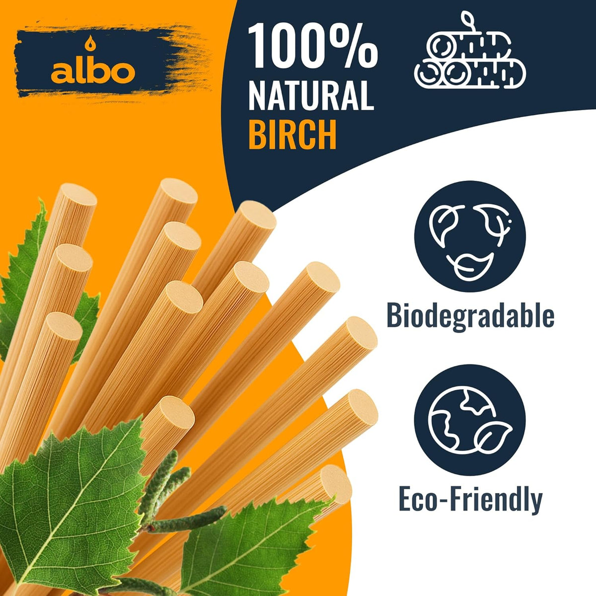 ALBO Wooden Dowel Rods 100 PCS 1/8" x 12" Inch Round Wood Sticks for Crafts, DIY Projects and Macrame Hardwood Assorted Bouquet Sticks Cake Dowels for Tiered Cakes