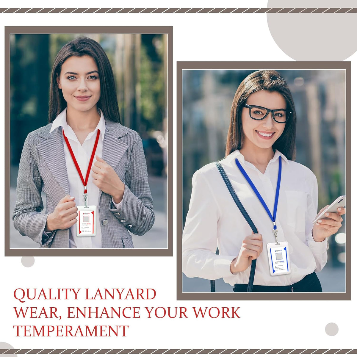 Bulk Lanyards for ID Name Badges Holder Flat Lanyards with Hook Clip Swivel for Office School Accessories (1000 Pack,Classic Colors)