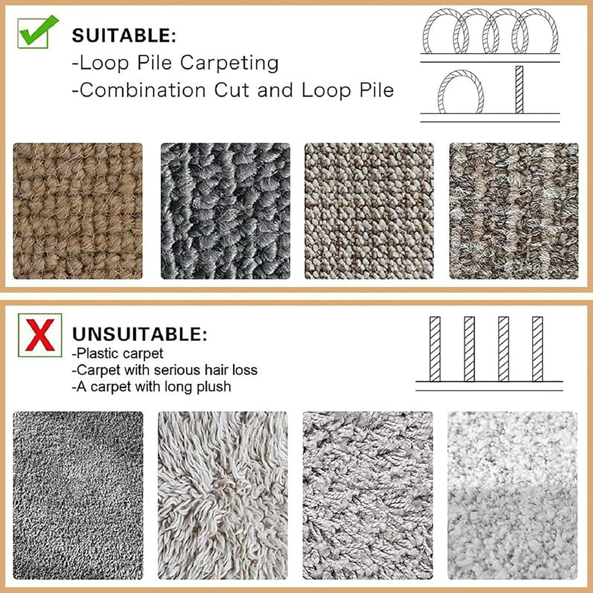 WILLBOND Carpet Cord Cover Cable Grip Floor Cover Cable Protector Management Only for Commercial Office Carpet(Khaki,39.37 ft)