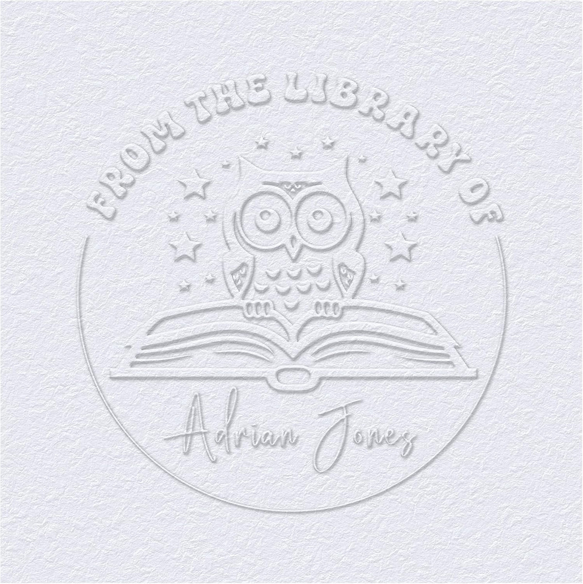 Custom Owl The Library of Embossers & Stamps Personalized Color Self-Inking Stamp with Your Name or Design Great for Personalizing Books, Text Books and Journals