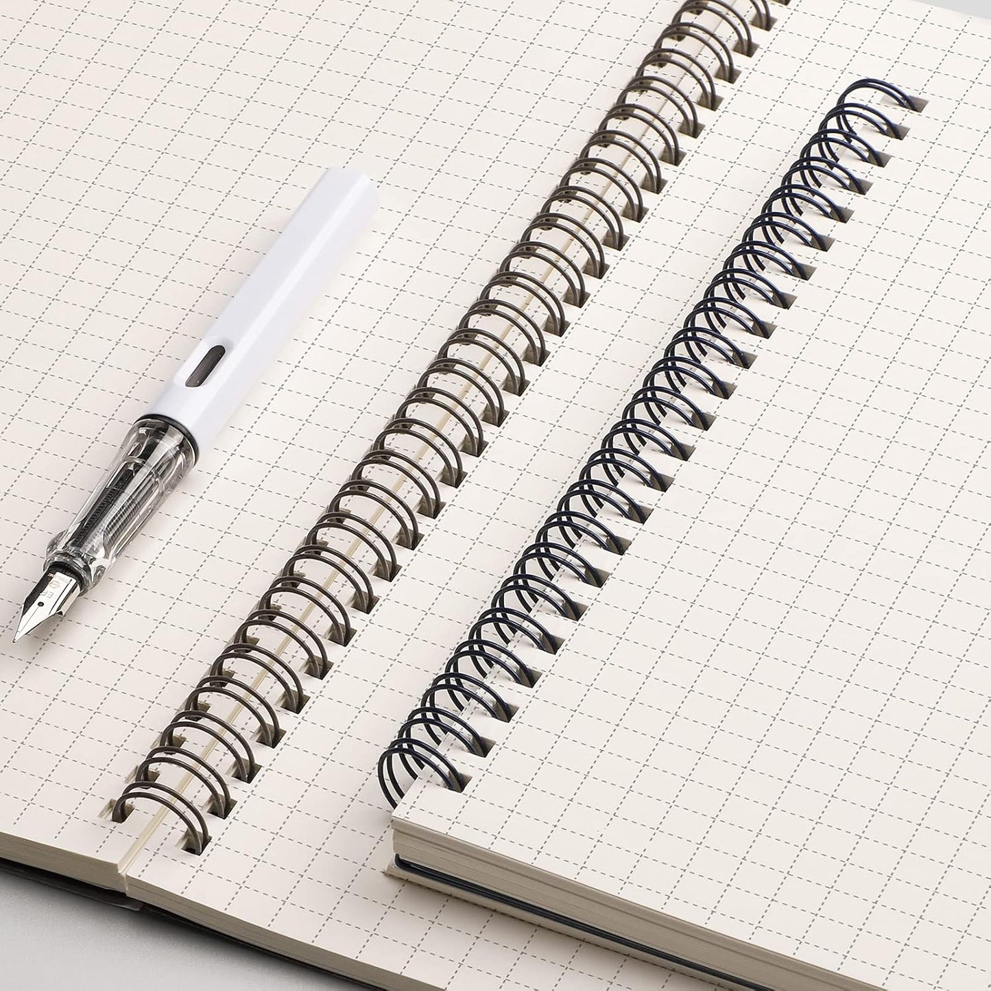 EMSHOI Graph Paper Spiral Notebook 7.48" x 10.15" - 2 Pack 320 Pages 100gsm Thick Grid Paper, B5 Graph Paper Notebook, Plastic Hardcover Journals for Writing Engineering Graphing Work School Supplies