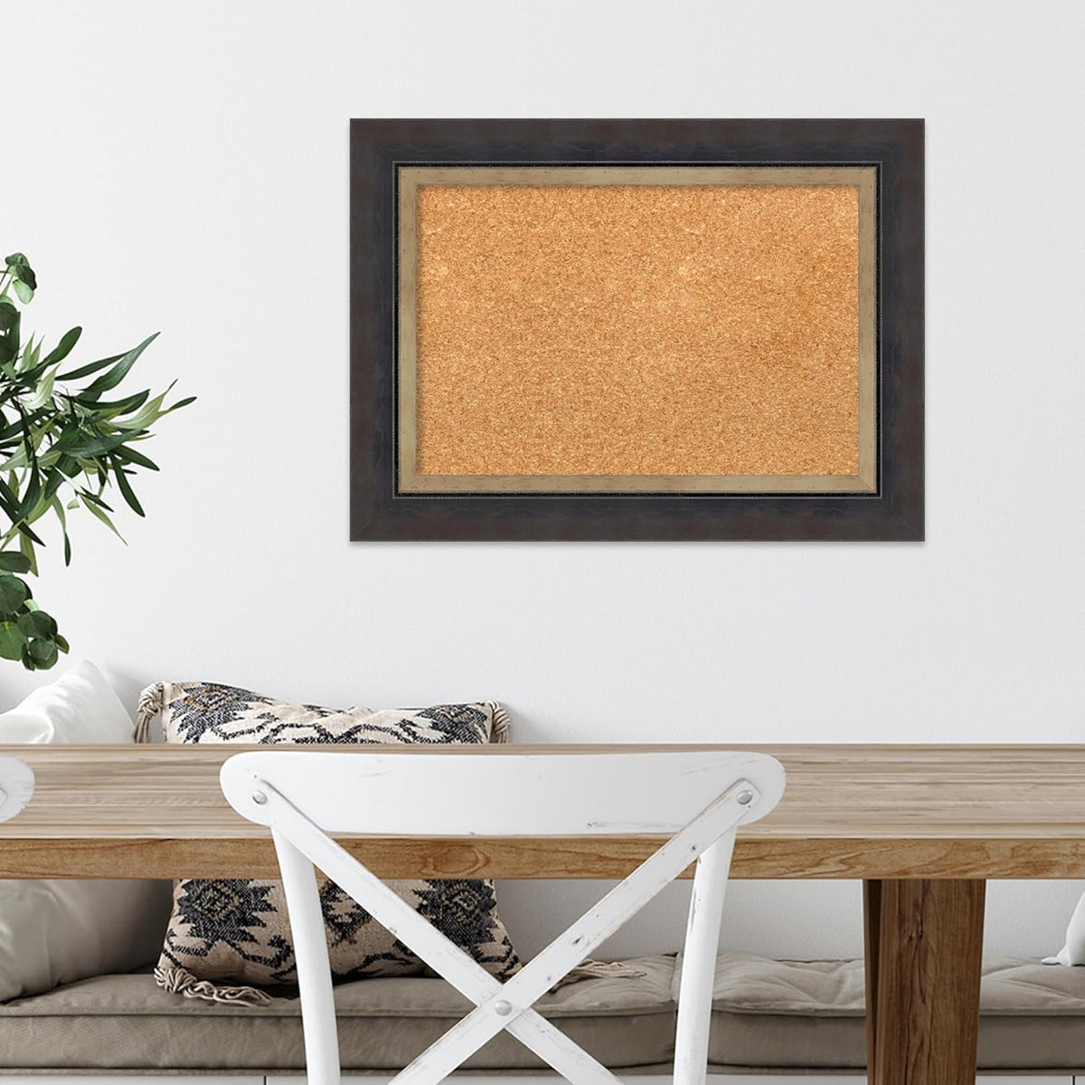 Amanti Art Natural Cork Board for Wall, 17x23 Vision Board with Black Wood Frame, Small Corkboard Office Decor for Home Organization, Casual Corkboard Pinboard to Display Items for Home Organization