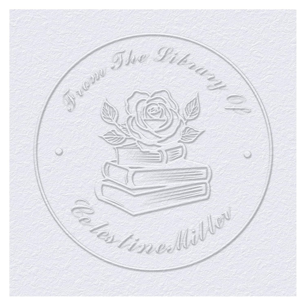 Book Embosser Custom Embosser Stamp with Your Name or Design Personalized Library Embosser Stamp Customized Books Business Cards Paper Documents Notebooks etc. (10)