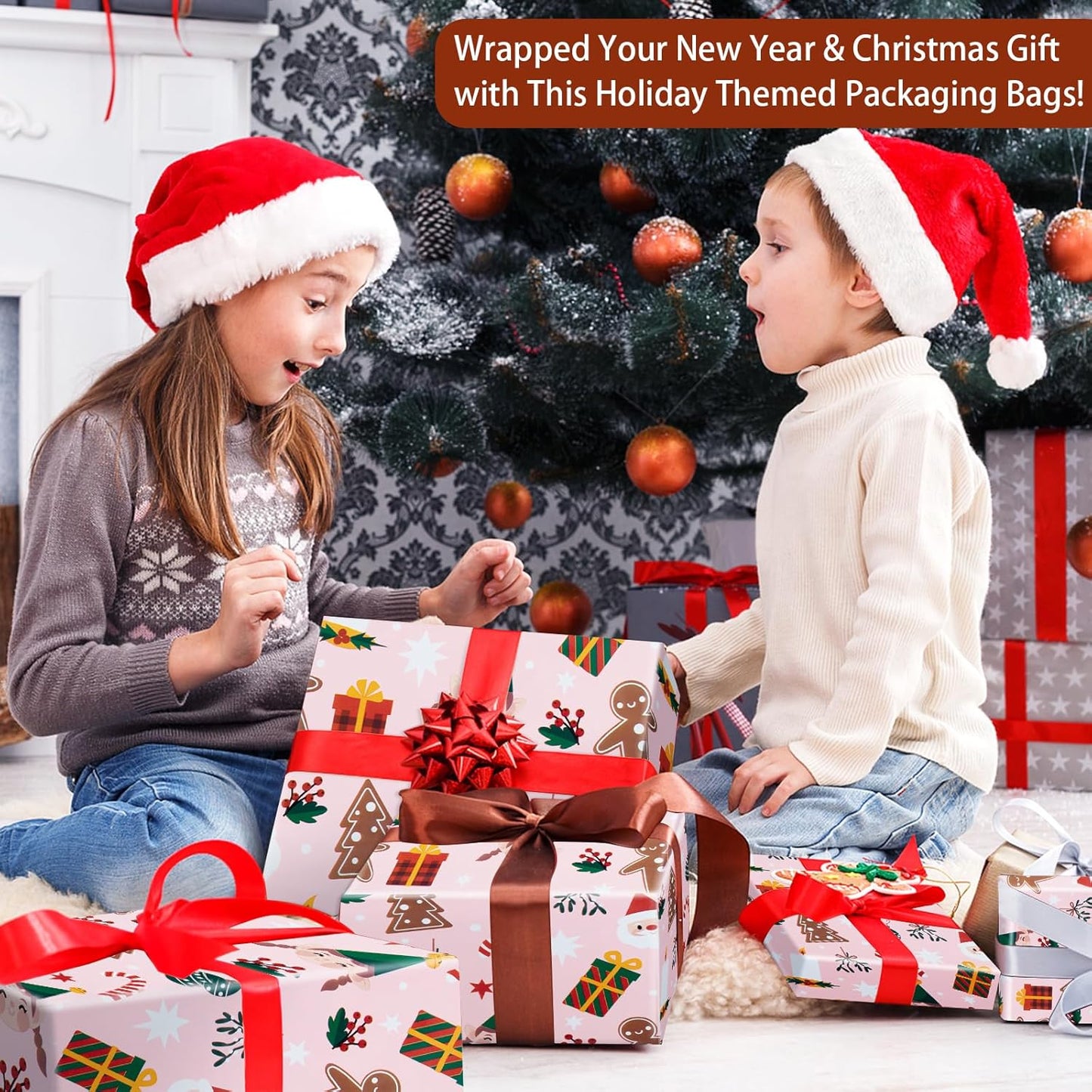 Oududianzi Christmas Poly Mailers 6x9, 100Pack Christmas Shipping Bags, Mailing Bags, Christmas Mailers Poly Bags for Shipping, Holiday Polymailer Packaging Bags for Christmas Gift