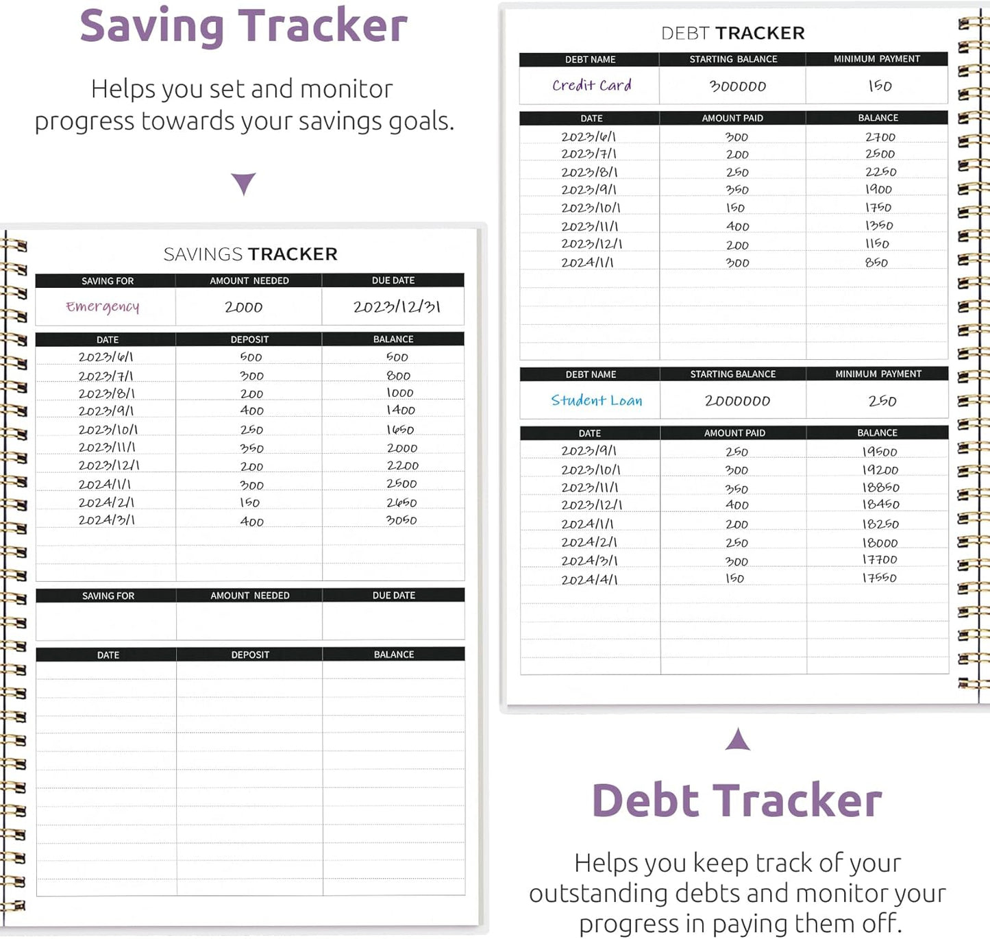 Aesthetic Budget Planner - Monthly Finance Planner with Expense Tracker, Undated Bill Organizer, Budget Notebook to Manage Your Finances, Account Budget Book with Colorful Pattern - Distant Peaks