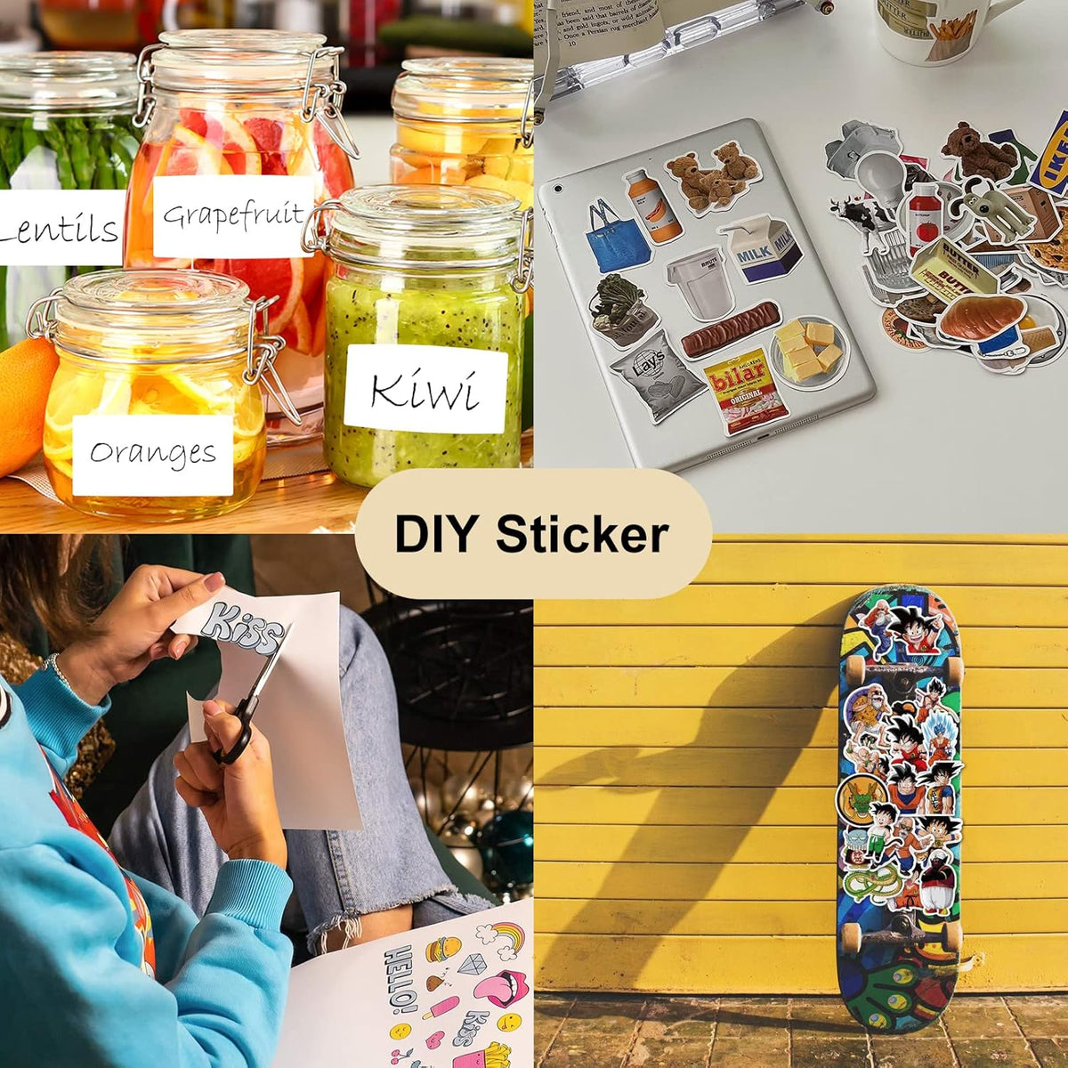 Sticker Paper, BESTEASY 8.5" x 11" Full Sheet Label Stickers for Laser Inkjet Printer, Self Adhesive Printer Paper Shipping Labels, White Matte Mailing Label Stickers (100 Sheets,100 Labels)