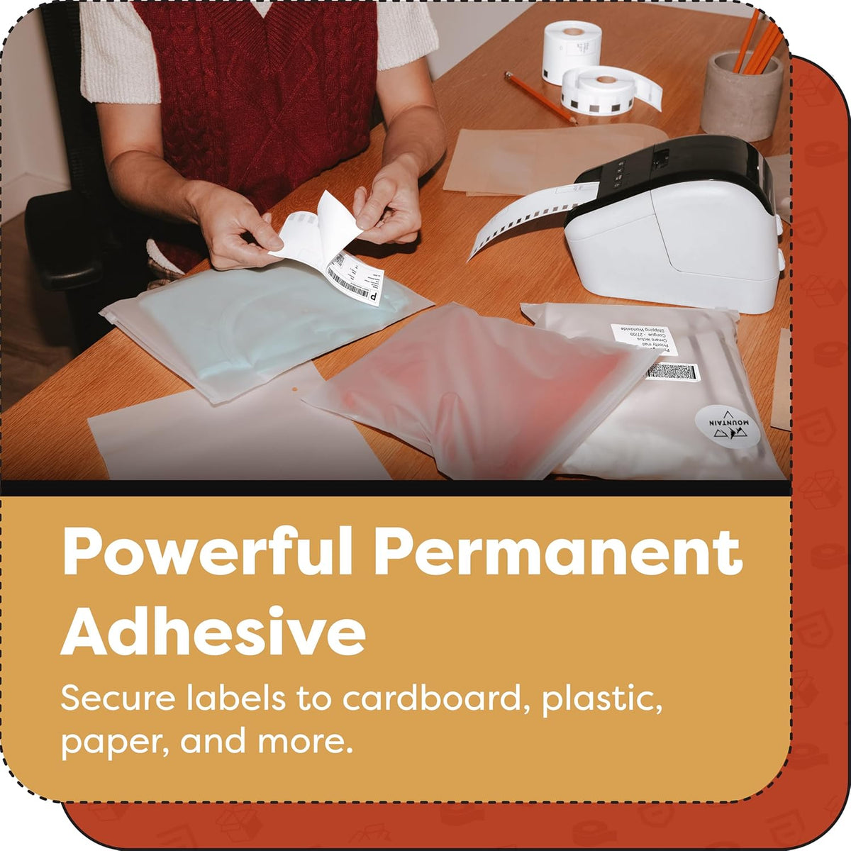 Aegis Adhesives - Compatible Label Replacement for Brother DK-1209 (1.1" X 2.4”) Address & Barcode, Use with QL Label Printers - 12 Rolls + 1 Frame