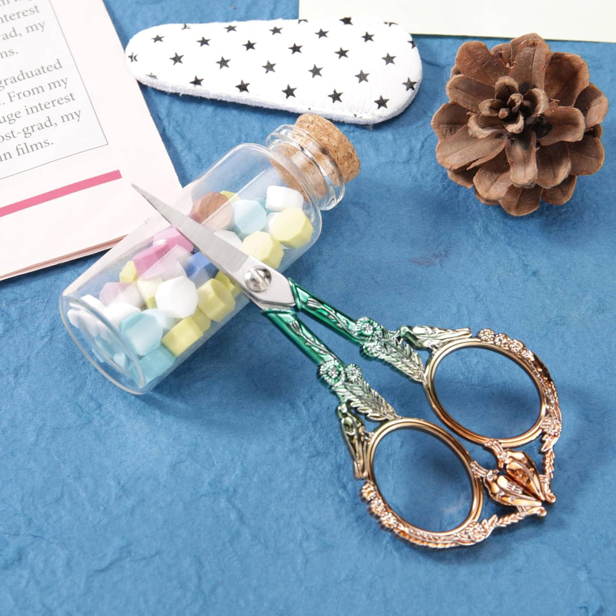 Small Embroidery Scissors with Cover -Cute and Comfortable handles with Sturdy and Sharp Tips for Precise Cutting, Perfect Size for Keeping in Your Sewing and Craft Supplies Kit