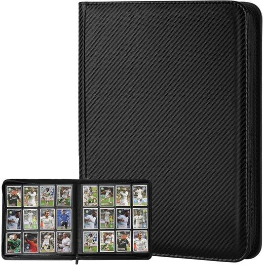 Trading Card Binder 12 Pocket, GERMUN PU Cover Card Binder for 720 Cards, Premium Trading Card Holder Folders, Double Sided Pocket Card Album for MTG, TCG (Carbon Black)
