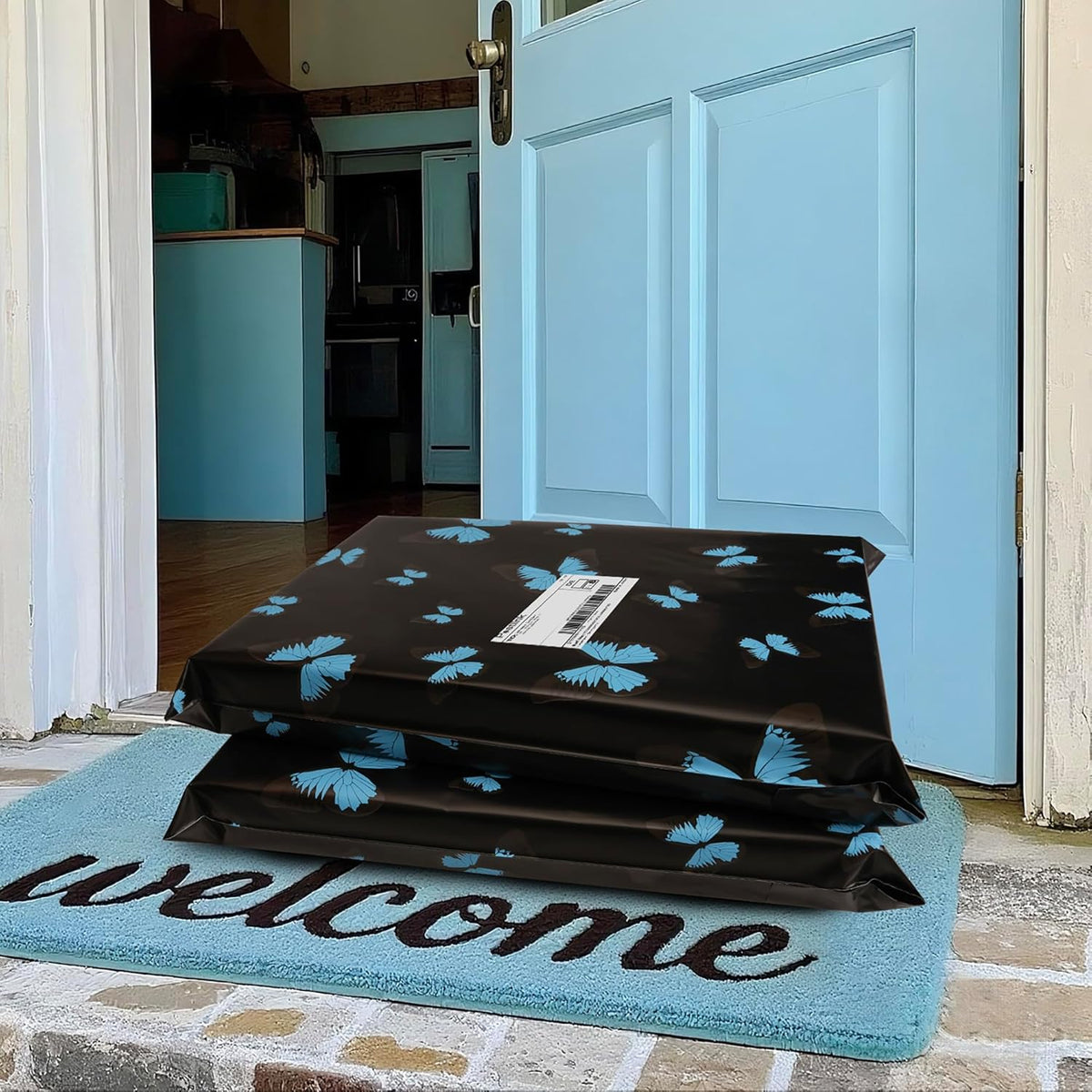 butterfly Poly Mailer 12x15.5 Inch 50 Pcs, Waterproof Shipping Bags for Clothing, Tear-Resistant Mailier Bags, Strong Mailing Bags with Self-Seal