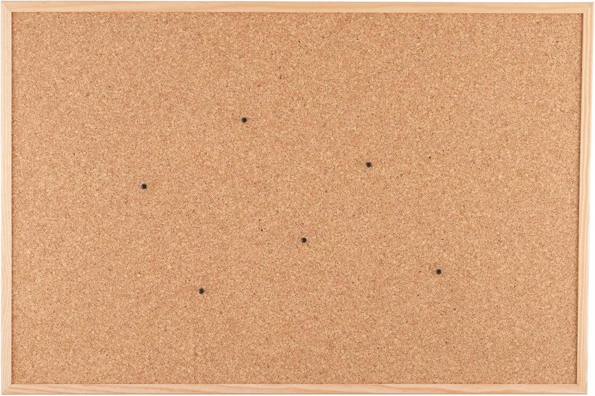 Go4Cork Framed Cork Bulletin Board - 35.4”x 23.6” | Premium Double-Sided Pine Frame Eco Cork Memoboard | Office, Home & Classroom Organization Decor | Pushpins & Set Up Accessories Included