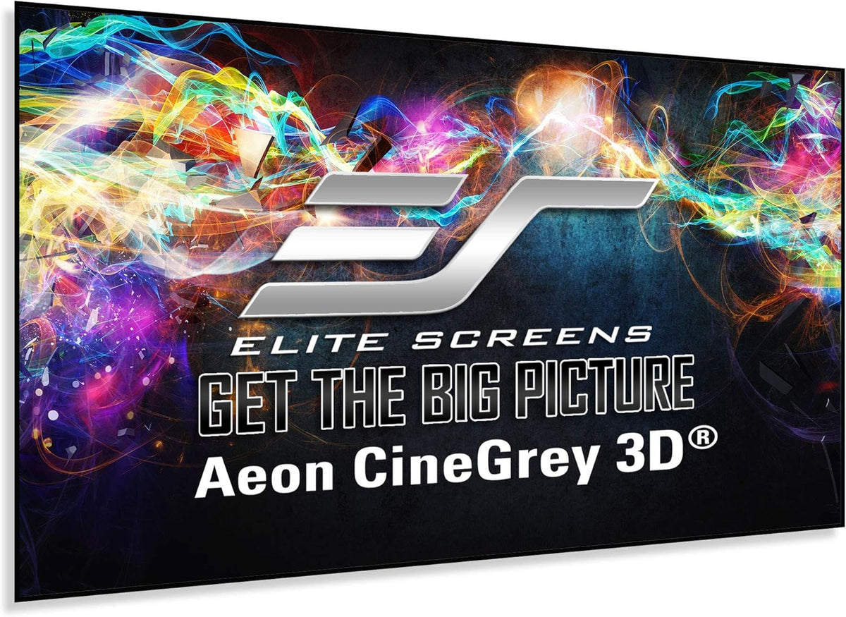 Elite Screens 158 inch CLR/ALR Projector Screen 16:9 4K, Standard Throw Projection, Edge Free Ambient Light Rejecting Grey for Indoor Movie Screen Home Theater - Aeon CineGrey 3D- AR158DHD3