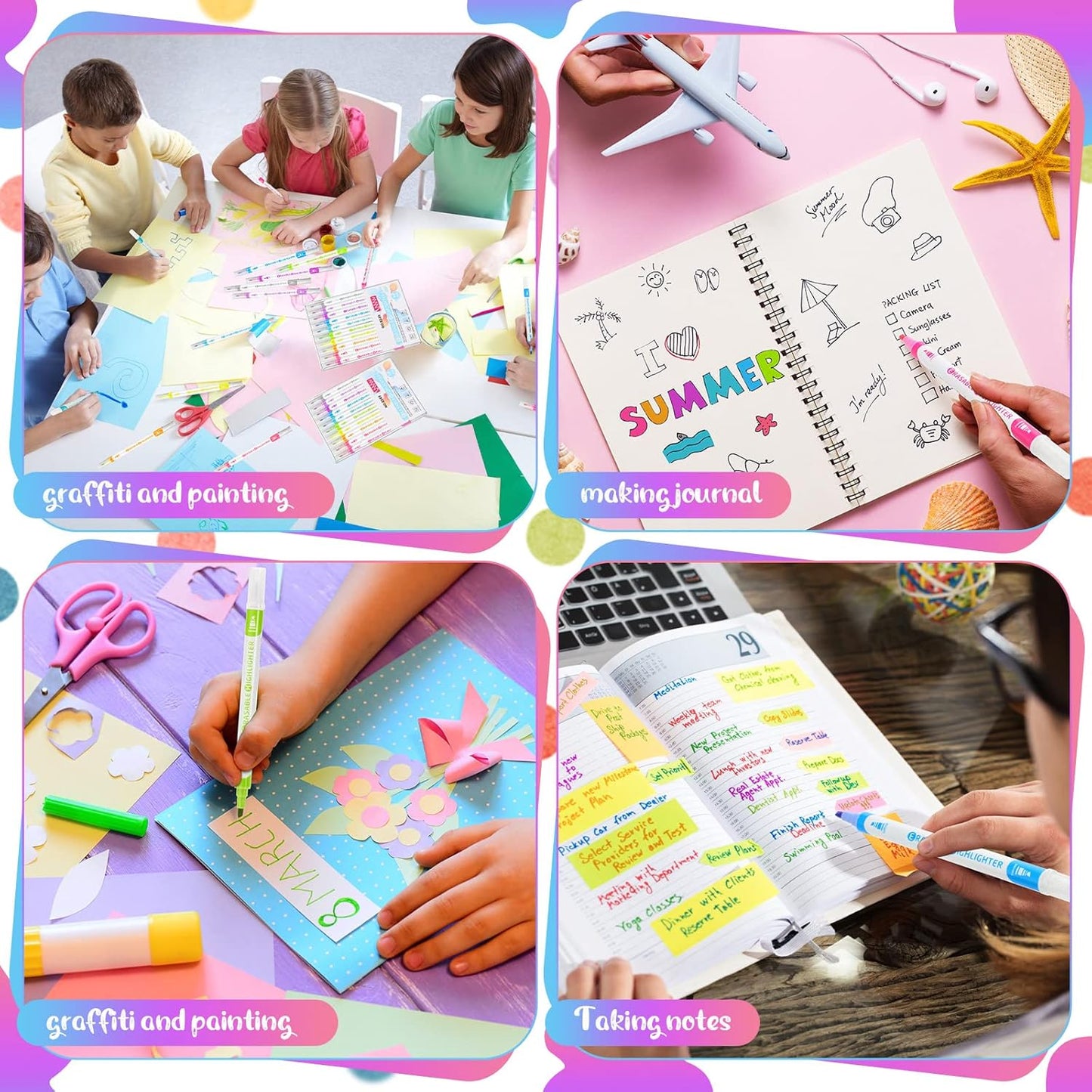 Zhehao 20 Pcs Erasable Highlighters, Smooth Writing Double Head Highlighter for School Office Back to School Supplies Occ Shoebox Gifts