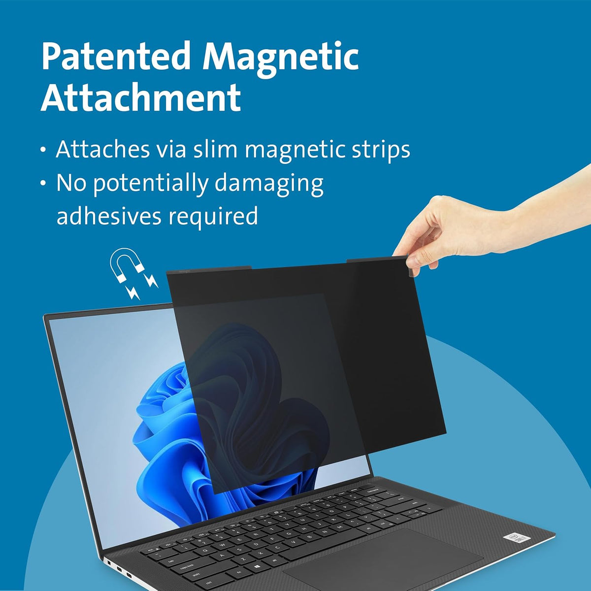 Kensington MagPro™ Magnetic Laptop Privacy Screen 15.6 inch, Removable 16:10 Laptop Privacy Filter Shield, Anti-Glare, Blue Ray Reduction, Compatible with HP/Dell/Acer/Asus/Lenovo (K55255WW)