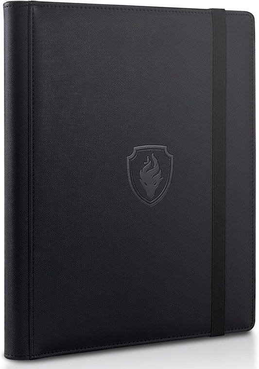 Trading Card Binder 9 Pocket, Fabmaker PU Cover Card Collection Binder for 360 Cards, Premium Card Book, Sturdy Card Holder Folders, Card Album for YuGiOh, MTG, TCG, Game Cards & Sports Cards, Black