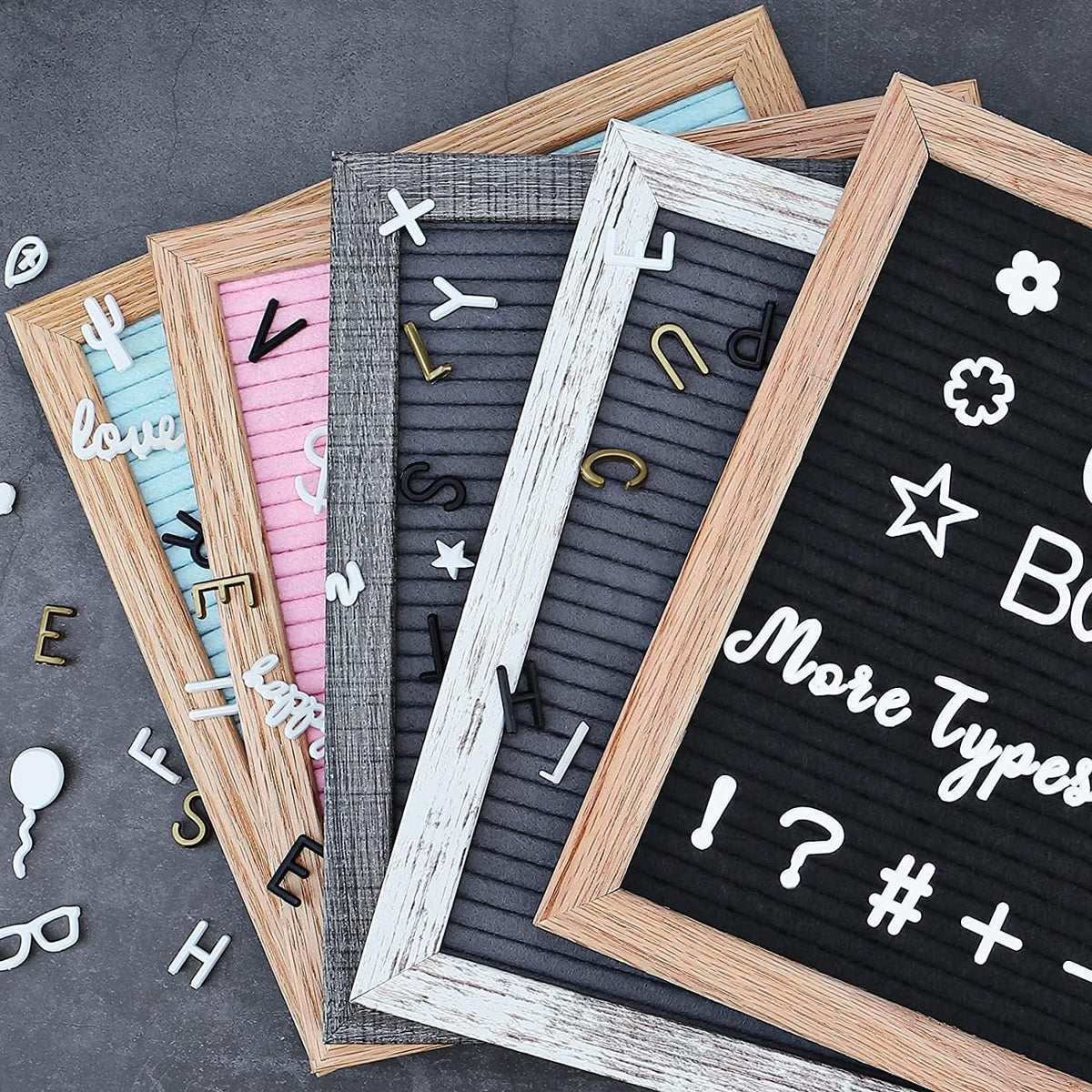 Felt Letter Board 10x10 Inch with Rustic Wood Frame, Pre Cut & Sorted 725 Letters, First Day of School Board, Classroom Decor Farmhouse Wall Decor Sign Board, Baby Announcements, Shabby Vintage Decor