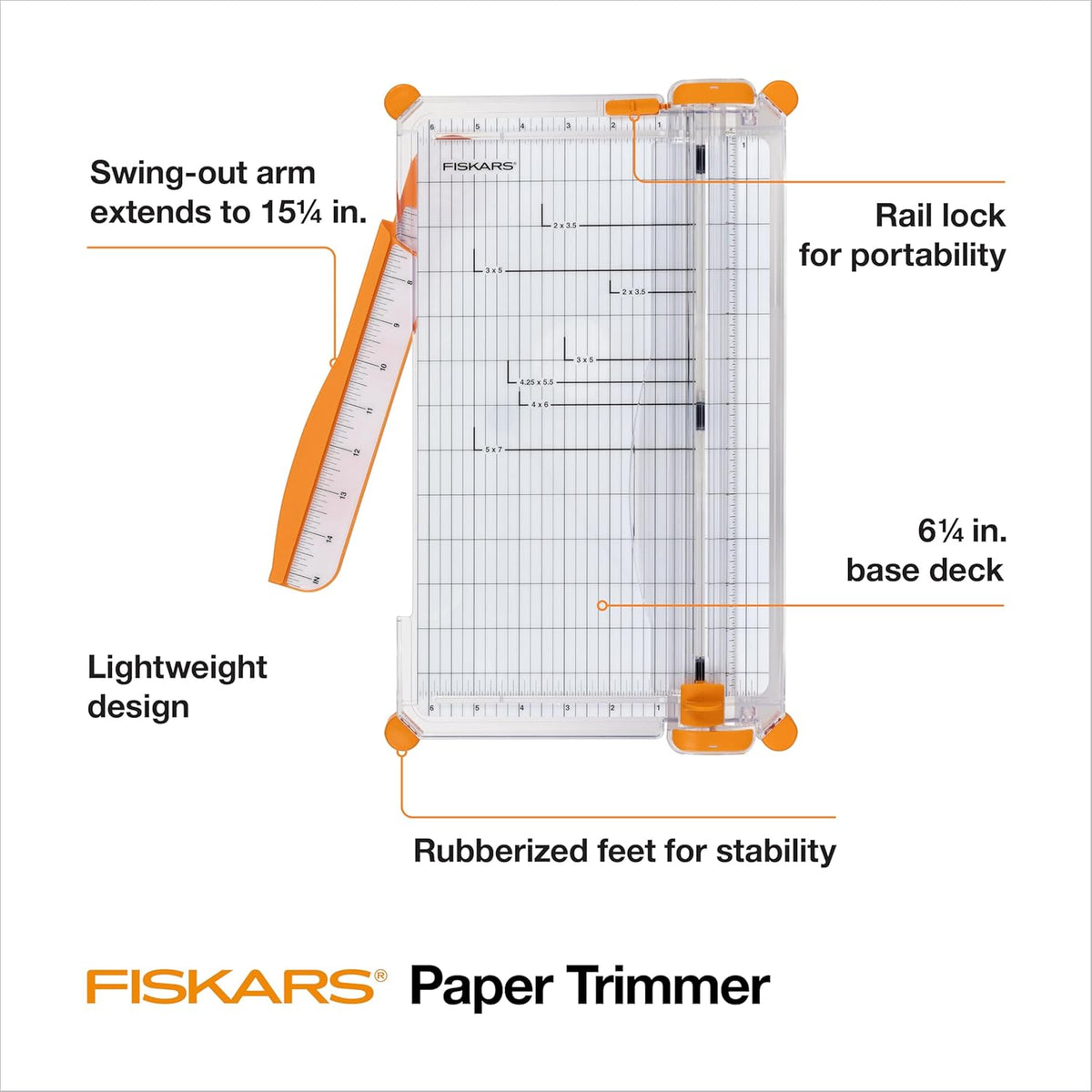 Fiskars Precision Paper Trimmer - Easy, Safe and Accurate for Crafts, Gifts, Cards and More - Always Cuts Straight