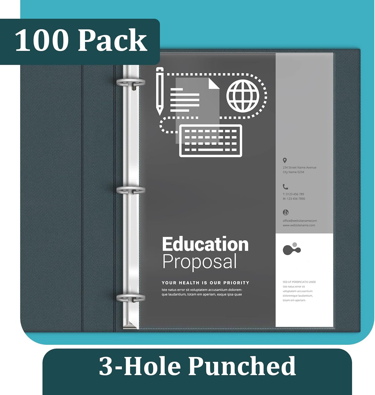 GOLD SEAL 100 Count Diamond Clear Extra Heavyweight Sheet Protectors, 4 mils Strong,8.5 x 11, Top Load, 100 Pack
