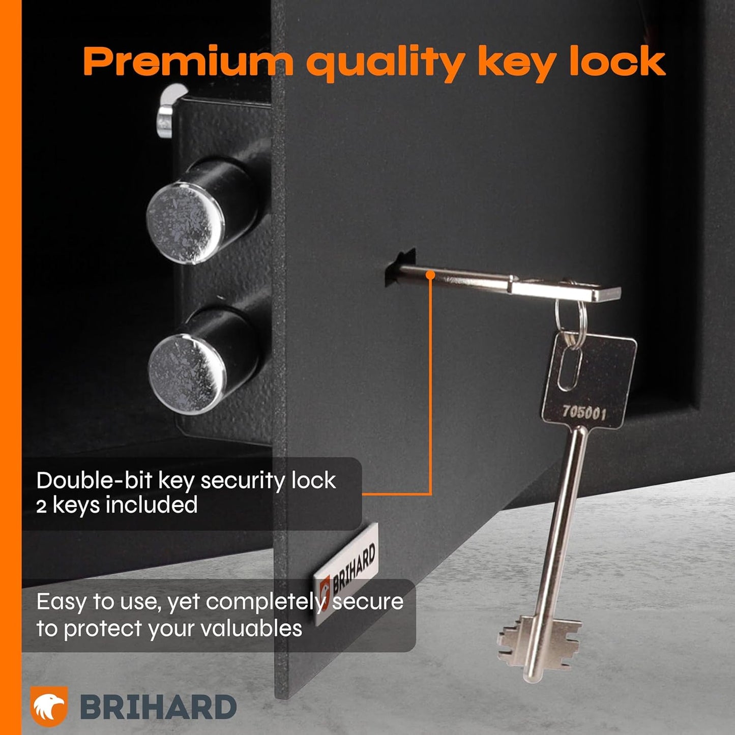 Business XXL Key Lock Safe 28.74"H x 15.75"W x 14.17"D with Fireproof A4 Bag, Large Office Safe 3.6 Cubic Feet for Documents A4 with 3 Height-Adjustable Shelves for Money & Jewelry