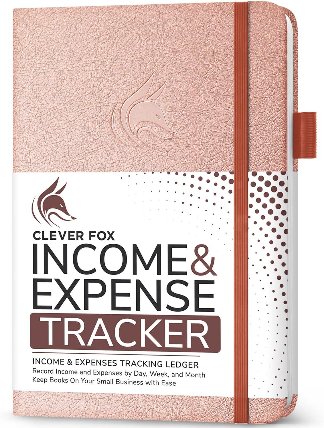Clever Fox Income & Expense Tracker – Accounting & Bookkeeping Ledger Book for Small Business – 1-Year Record Notebook, A5 (Rose Gold)