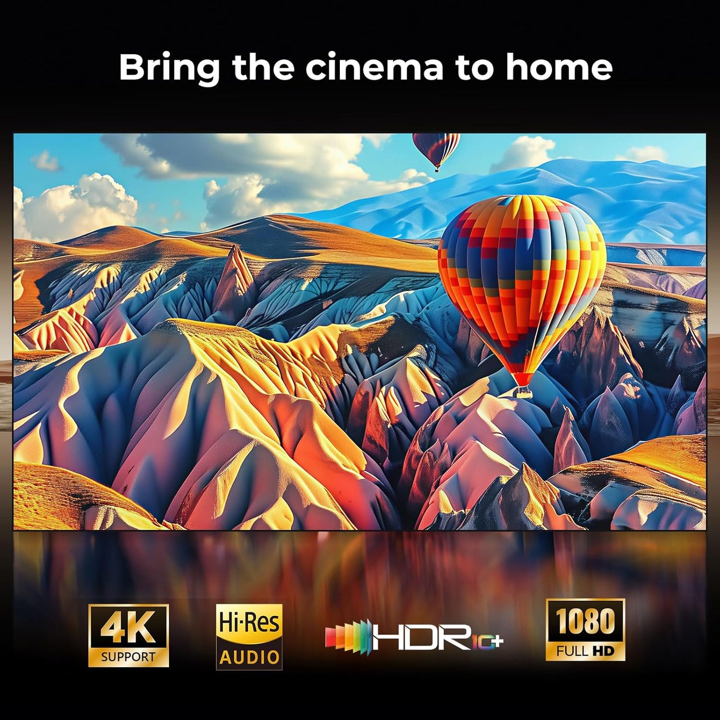 [1500 ANSI/Google Store/Voice Control] 4K Outdoor Smart Projector with WiFi6 and Bluetooth, 10,000+ Apps, Portable Proyector, Sovboi 1080P Audio Phone Movie Home [180° Stand & 300 ''Display]