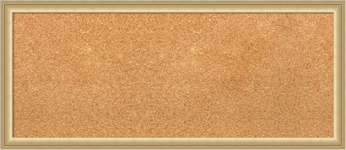 Amanti Art Natural Cork Board for Wall, 14x32 Vision Board with Gold Frame, Medium Corkboard Office Decor for Home Organization, Casual Corkboard Pinboard to display items for home organization