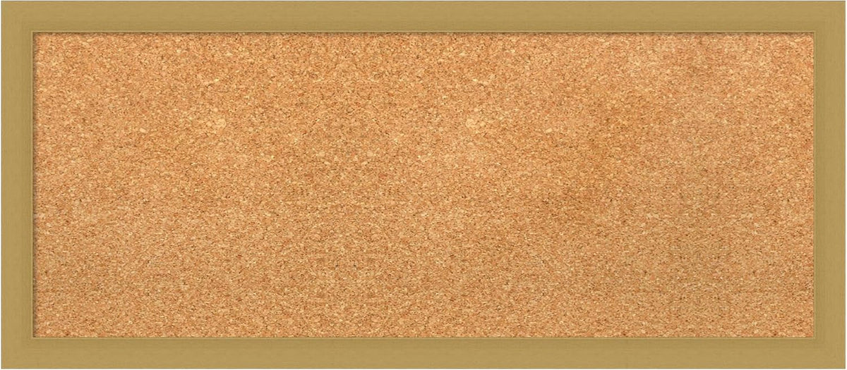 Amanti Art Natural Cork Board for Wall, 14x32 Vision Board with Gold Frame, Medium Corkboard Office Decor for Home Organization, Casual Corkboard Pinboard to display items for home organization