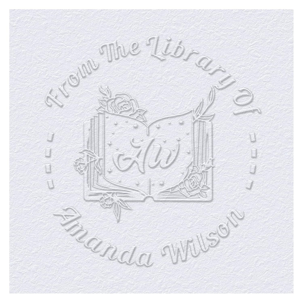 Book Embosser Custom Embosser Stamp with Your Name or Design Personalized Library Embosser Stamp Customized Books Business Cards Paper Documents Notebooks etc. (09)
