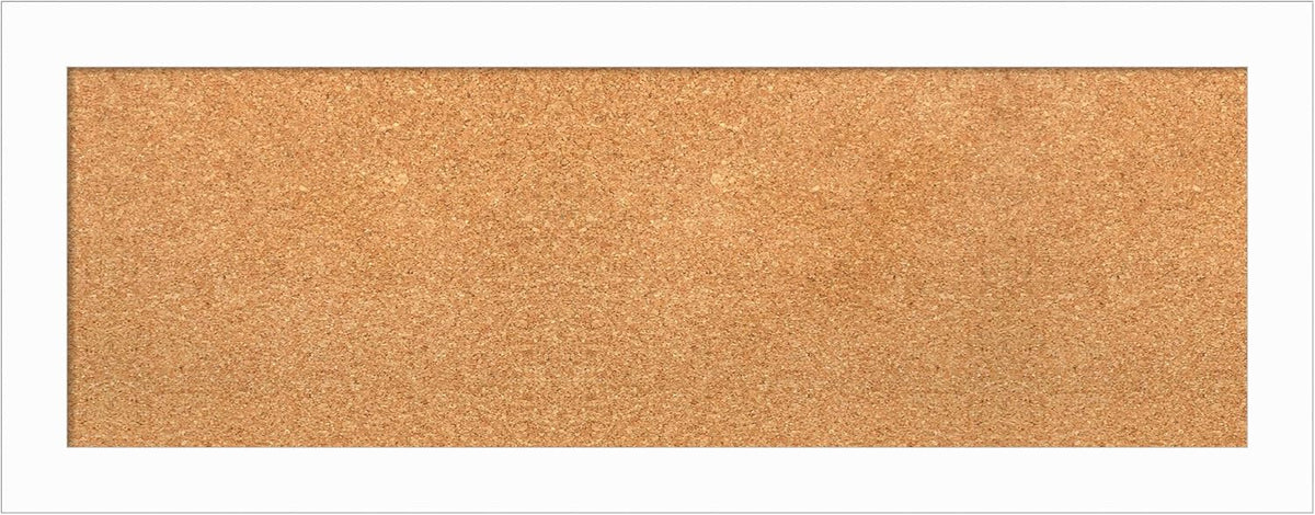 Amanti Art Natural Cork Board for Wall, 15x39 Vision Board with White Frame, Medium Corkboard Office Decor for Home Organization, Casual Corkboard Pinboard to Display Items for Home Organization in
