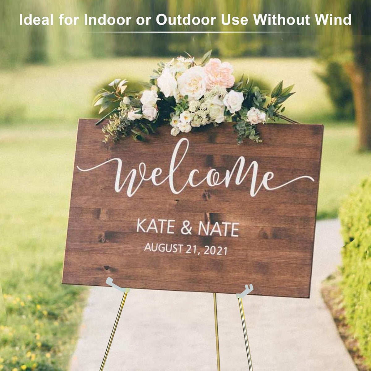 Easel Stand for Sign 63'' Art Easels for Display Wedding Welcome Poster Stand Portable Floor Metal Easel Gold 3 Pack
