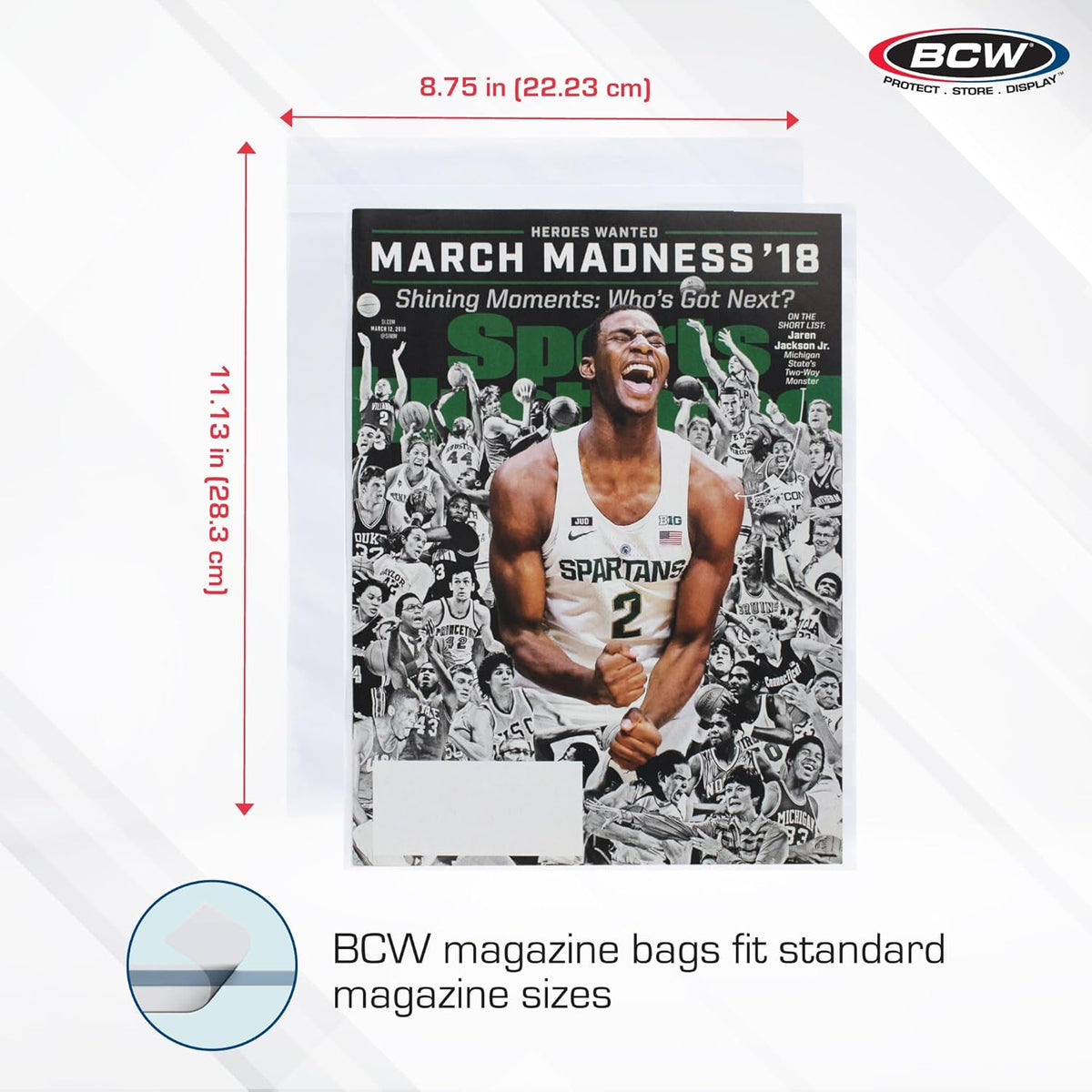 BCW Thick Resealable Magazine Bags - Pack of 200 | Acid-Free, Clear Polypropylene Sleeves for Archival-Quality Storage of Collectible Magazines | Protect Your Valuable Comic Book Collection