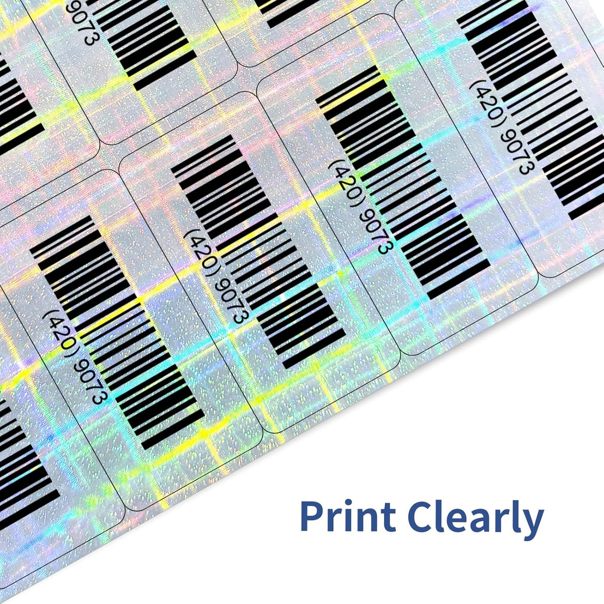 STARLIBOO Shipping Labels Stickers, 2"×4" Printable Holographic Mailing Labels for Laser/Inkjet Printing, Permanent Adhesive Sticker (Holographic Shiny)