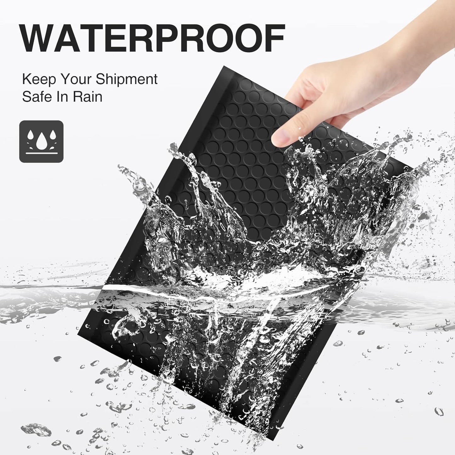UCGOU Bubble Mailers 8.5x12 Inch Black 25 Pack Usable Size 8.5x11 Poly Padded Envelopes #2 Medium Mailing Opaque Packaging Postal Self Seal Waterproof Boutique Shipping Bags for Clothes Makeup